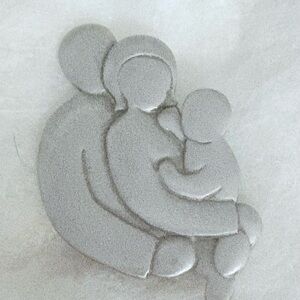 Vintage silver J&J Silver Family Embrace Brooch New